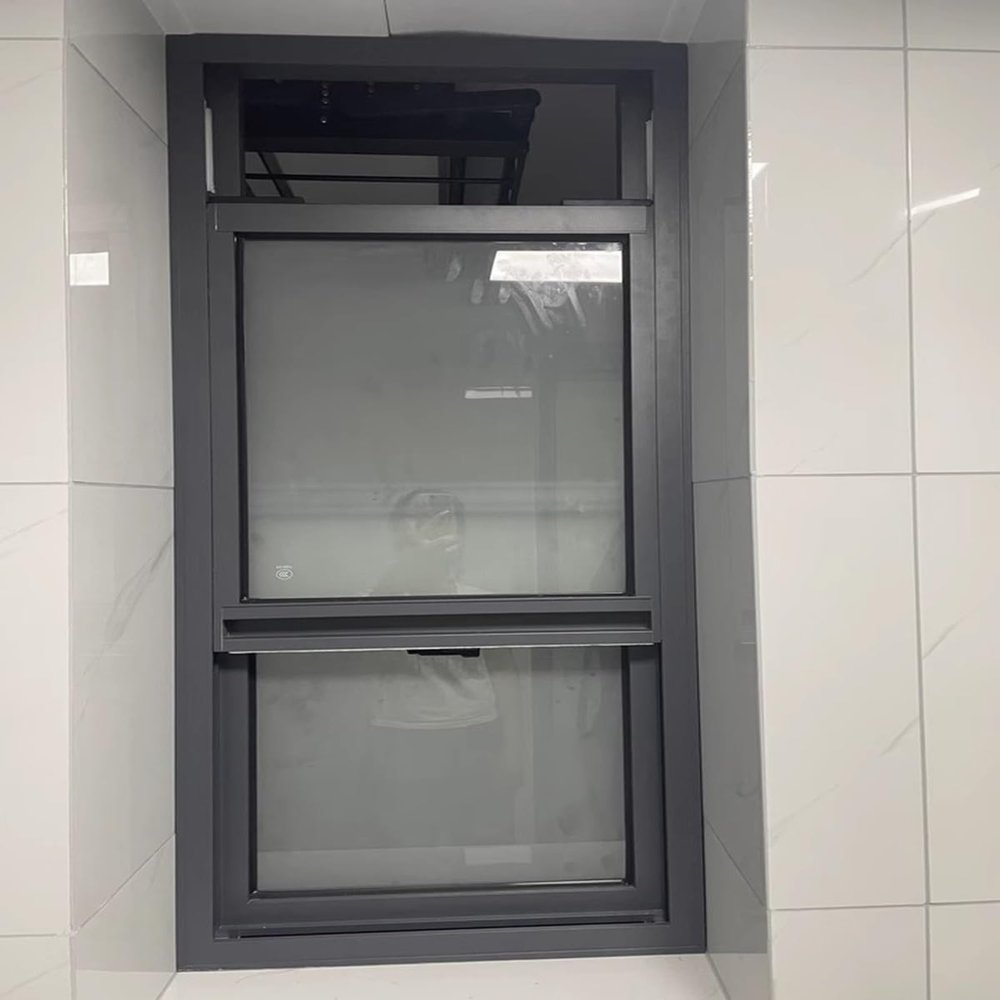 ENHEN Gray Vertical Sliding Window for Bathrooms, Sheds, Barns and Skylights, Double-Glazed with Hardware, 24x27, 18x23, 24x36, 18x27, 14x21 (W x H 24x31 in/60x78 cm)
