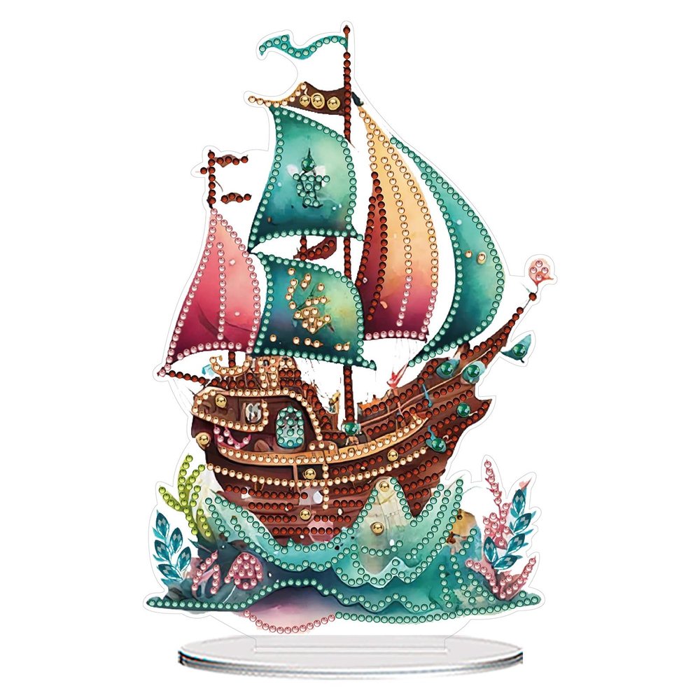 CXINLky DIY 5D Diamond Painting Sailboat Tabletop Decor