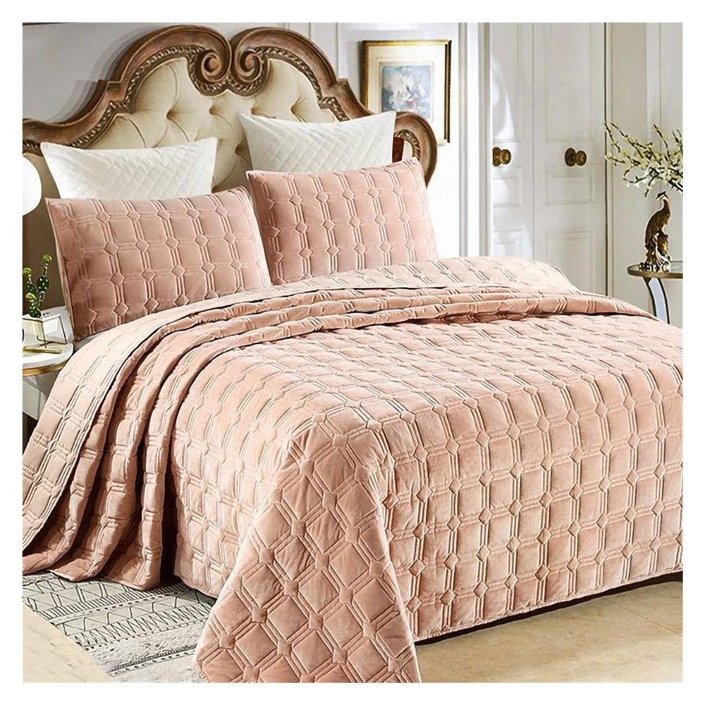 3-Piece Cotton Quilt Set for King/Queen Beds