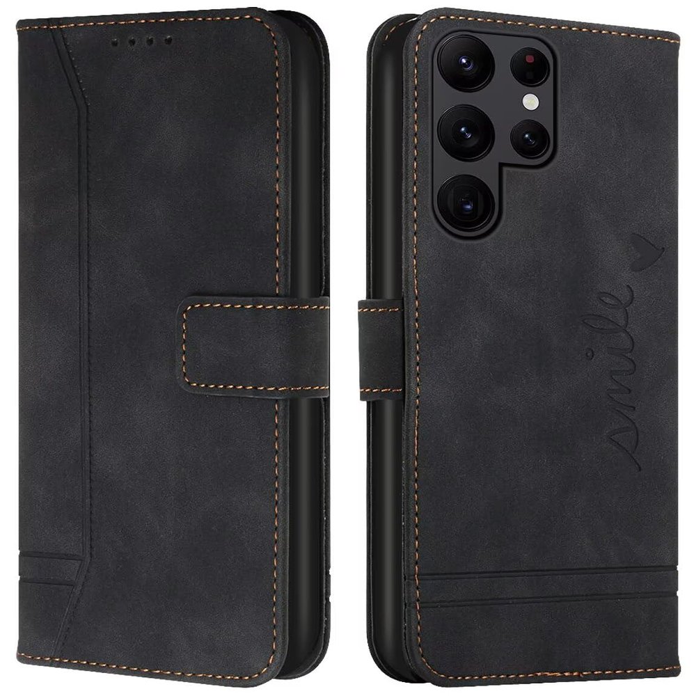 Cqkob Case for Tecno Camon 17 Pro, Leather-Style Folio with Magnetic Closure, Card Slots and Adjustable Stand, Black