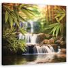 Feeby Canvas Wall Art - Waterfall Zen Stones - 80 x 80 cm view 1