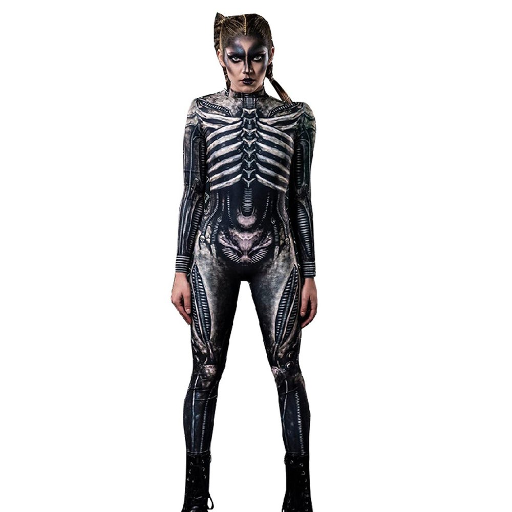 Women's 3D Skeleton Halloween Jumpsuit