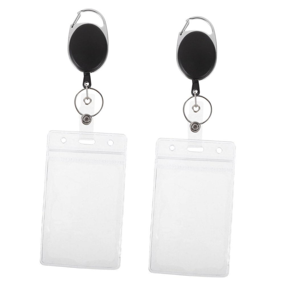 HAPINARY Retractable Badge Holder with Key and Card Holder, Badge Reel and Clip