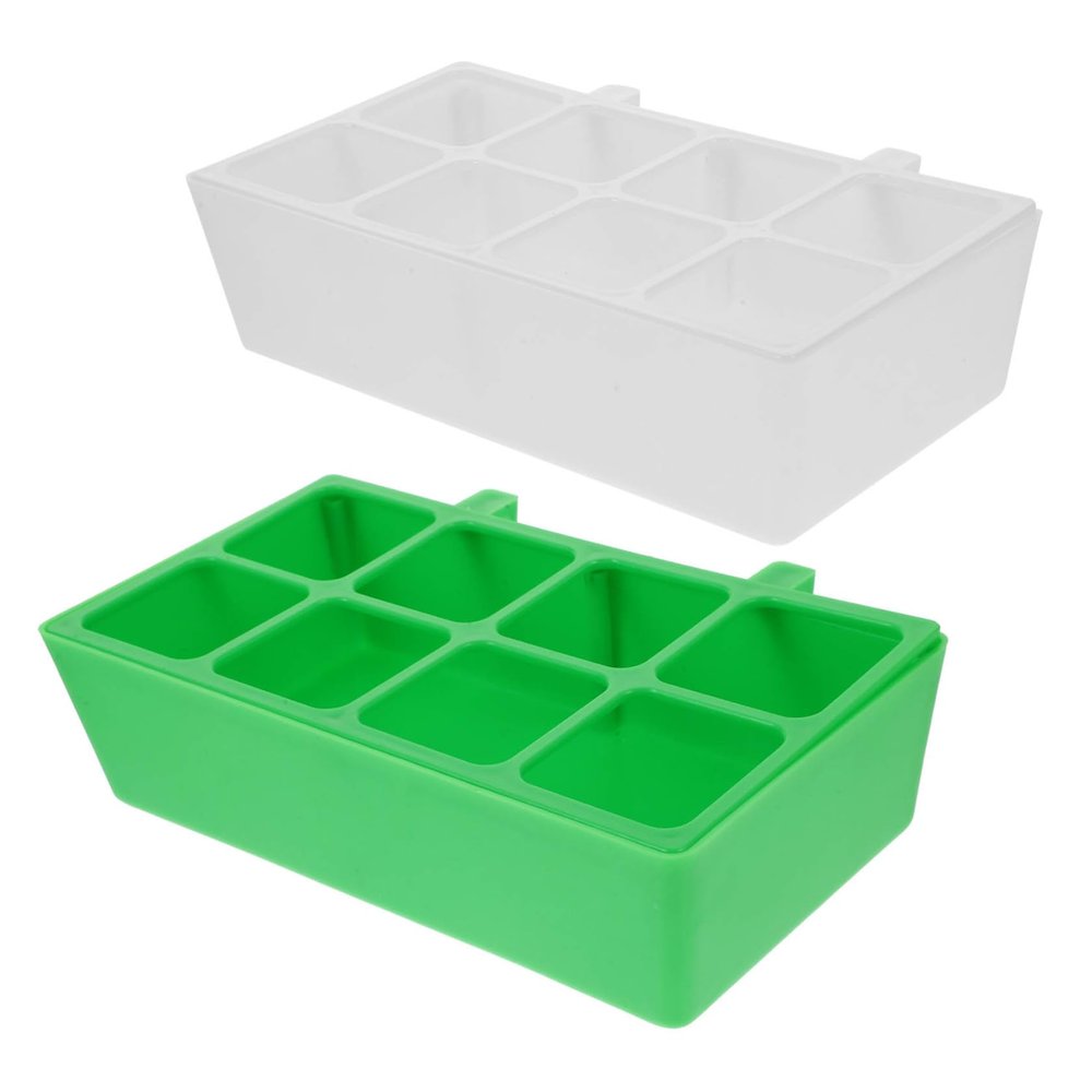 BELLIFFY 2-Piece Plastic Bird Feeders for Cages, Hanging Feeding Boxes for Parrots and Small Birds, Easy to Clean, Large Capacity