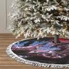 Pink Floral Tassel-Trim Christmas Tree Skirt view 3