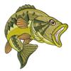 Embroidered Green Carp Iron-On or Sew-On Patch, 7.0 x 7.7 cm view 1