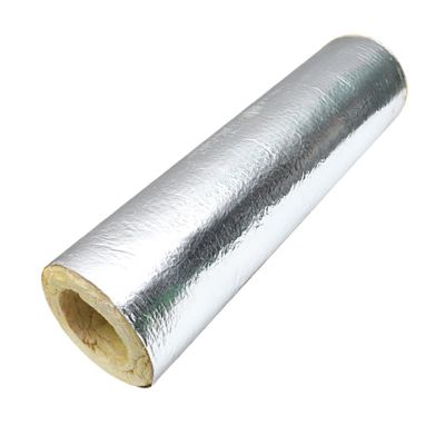 MZQMK Heat-Resistant Heating Pipe Insulation, Self-Adhesive Glass Wool with Aluminum Foil, Waterproof and Flame-Retardant, 1 m, 133 mm ID, 50 mm Thick