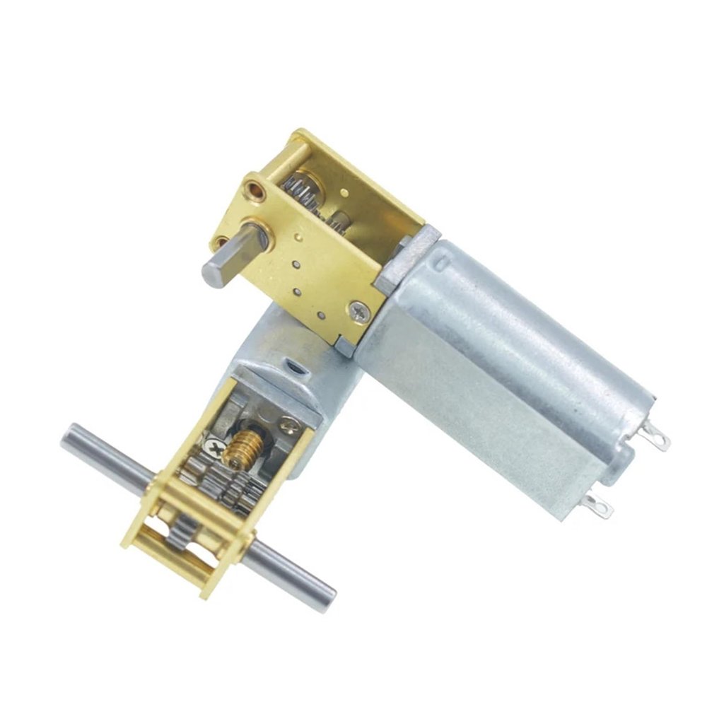 Worm Gear 1218-050 Single-Shaft Electronic Starter Motor, Smart Cart, 3V/6V/12V Miniature DC Low-Speed Gear Motor, Dual-Shaft (3V, 95 RPM, Single Axis)