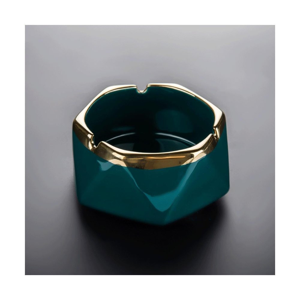 DLSMY Geometric Ceramic Ashtray with Lid