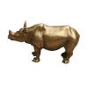Brass Rhino Miniature Statue, Thin Rhino B view 1