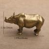 Brass Rhino Miniature Statue, Thin Rhino B view 2