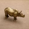 Brass Rhino Miniature Statue, Thin Rhino B view 3
