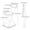 Guyifuny Folding Stool, Portable White Breakfast Bar Stool with PU Foam Cushion and Backrest view 3
