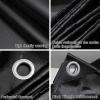 Waterproof PVC Tarp with Eyelets, 1.2 x 4.5 m, Reinforced Corners, Black view 3