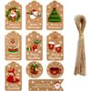 Stakee 50-Pack Kraft Paper Merry Christmas Gift Tags with String view 1
