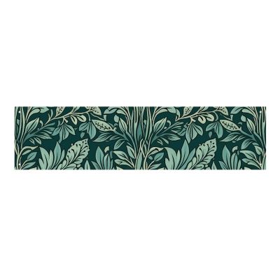 Custom Green Leaf Pattern Banner, 300D Polyester, 30 x 120 cm