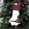 Sea Otter Christmas Dog Paw Stocking, Large Paw Fireplace Hanging Decoration, Black, One Size Plus Tall view 3