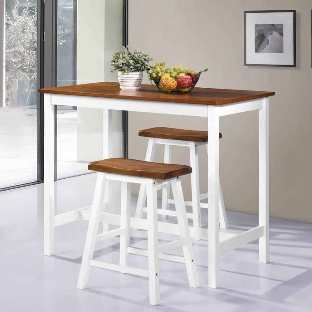 Furniture Set, Kitchen and Dining Room Set, Bar Table and Stools, 3-Piece, Solid Wood