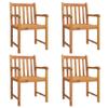 Set of 4 Outdoor Garden Chairs, Solid Acacia Wood view 2