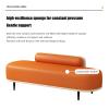 End-of-Bed Bench, Upholstered Faux Leather Shoe Rack Bench, Modern Ottoman with Metal Legs, Entryway Shoe Organizer, 330 lb, Dark Gray + Off-White view 4