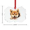 Peeking Shiba Inu Acrylic Christmas Tree Ornament view 2