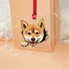 Peeking Shiba Inu Acrylic Christmas Tree Ornament view 3