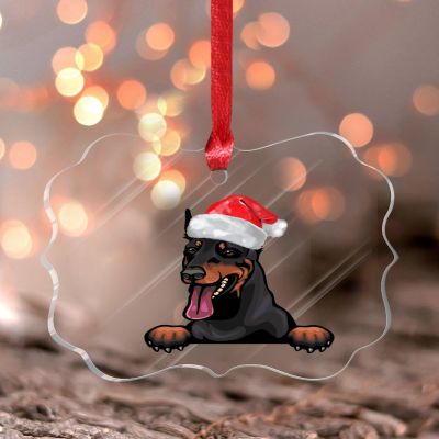 Dog's First Christmas Dog Tag Butterfly Acrylic Ornament