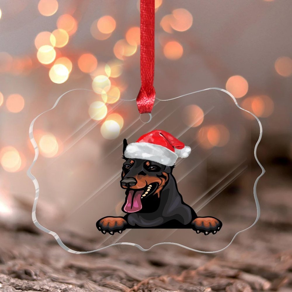 Dog's First Christmas Dog Tag Butterfly Acrylic Ornament