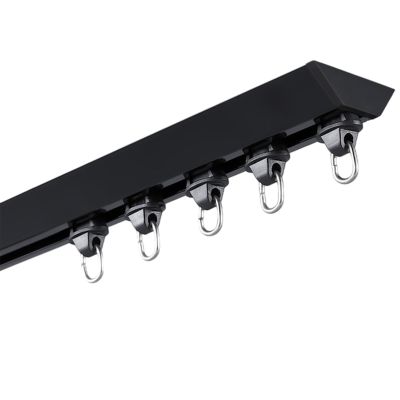 Heavy-Duty Aluminum Ceiling Curtain Track, Black, 1.8 m/6 ft