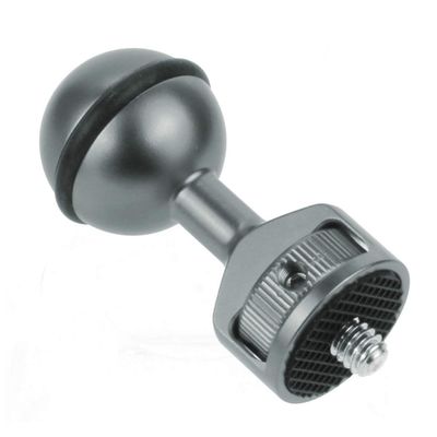 NovelGoal Aluminum Ball Head Mount, 2.5 cm, 1/4-Inch Screw Adapter, for Hero 13/12/11/10/9 Cameras and Lights (Titanium)