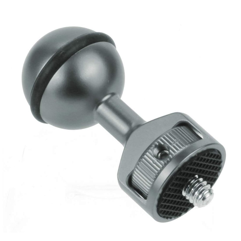 NovelGoal Aluminum Ball Head Mount, 2.5 cm, 1/4-Inch Screw Adapter, for Hero 13/12/11/10/9 Cameras and Lights (Titanium)