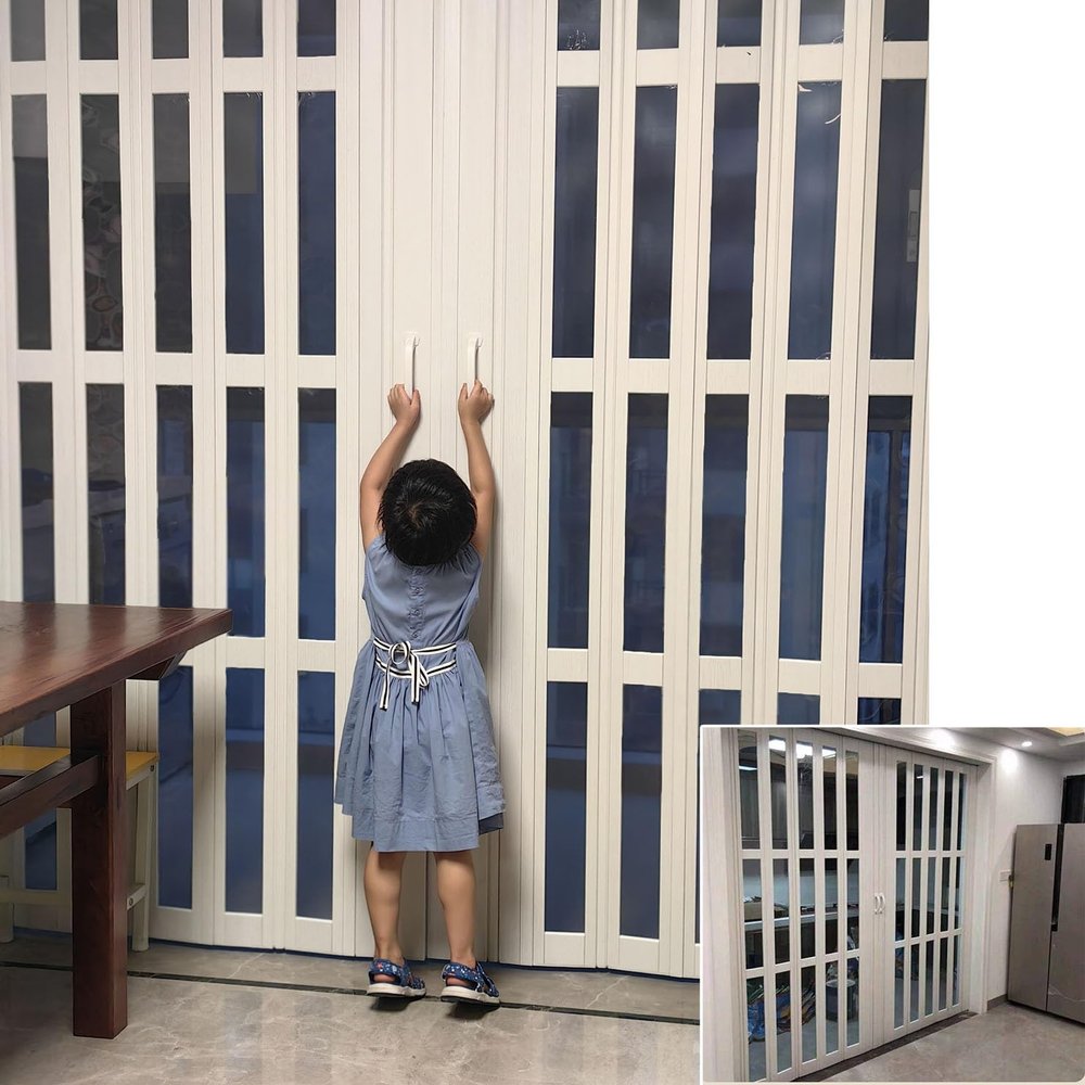 Large Folding Accordion Interior Door for Garage, Barn, Laundry Room, or Balcony