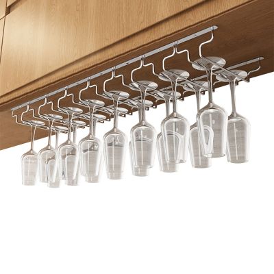 Under-Cabinet Wine Glass Holder, 8 Rows, 22.5 cm Wide