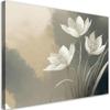 Feeby Abstract Beige Flower Wall Art, Nonwoven, 120 x 80 cm view 1