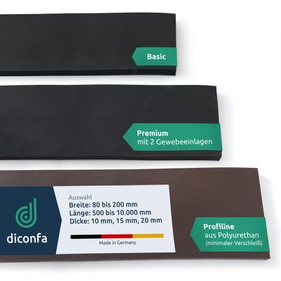 diconfa Premium Scraper Edge, 200 x 800 x 20 mm, Fabric-Reinforced