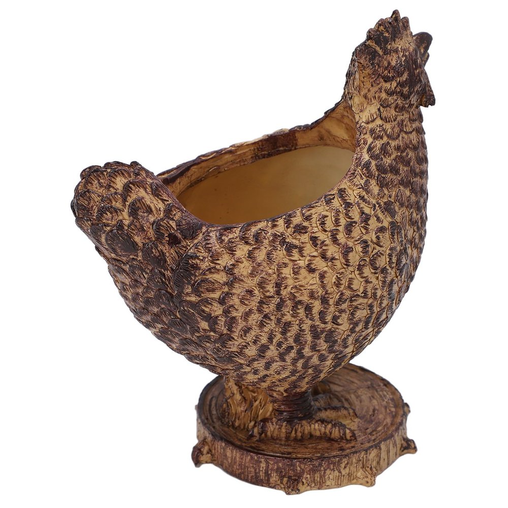 TOPINCN Chicken-Shaped Resin Planter with Drainage Design