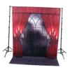 Halloween Vinyl Photography Backdrop with Red Castle Window Decoration view 3