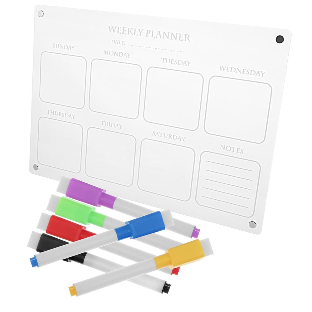 Magnetic Acrylic Weekly Planning Whiteboard for Refrigerator