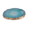 Blue Resin Paint Palette with Gold Rim, Bowl-Shaped for Nail Art view 1
