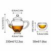 ZXCMY Transparent Glass Teapot with Filter, 350 ml view 2