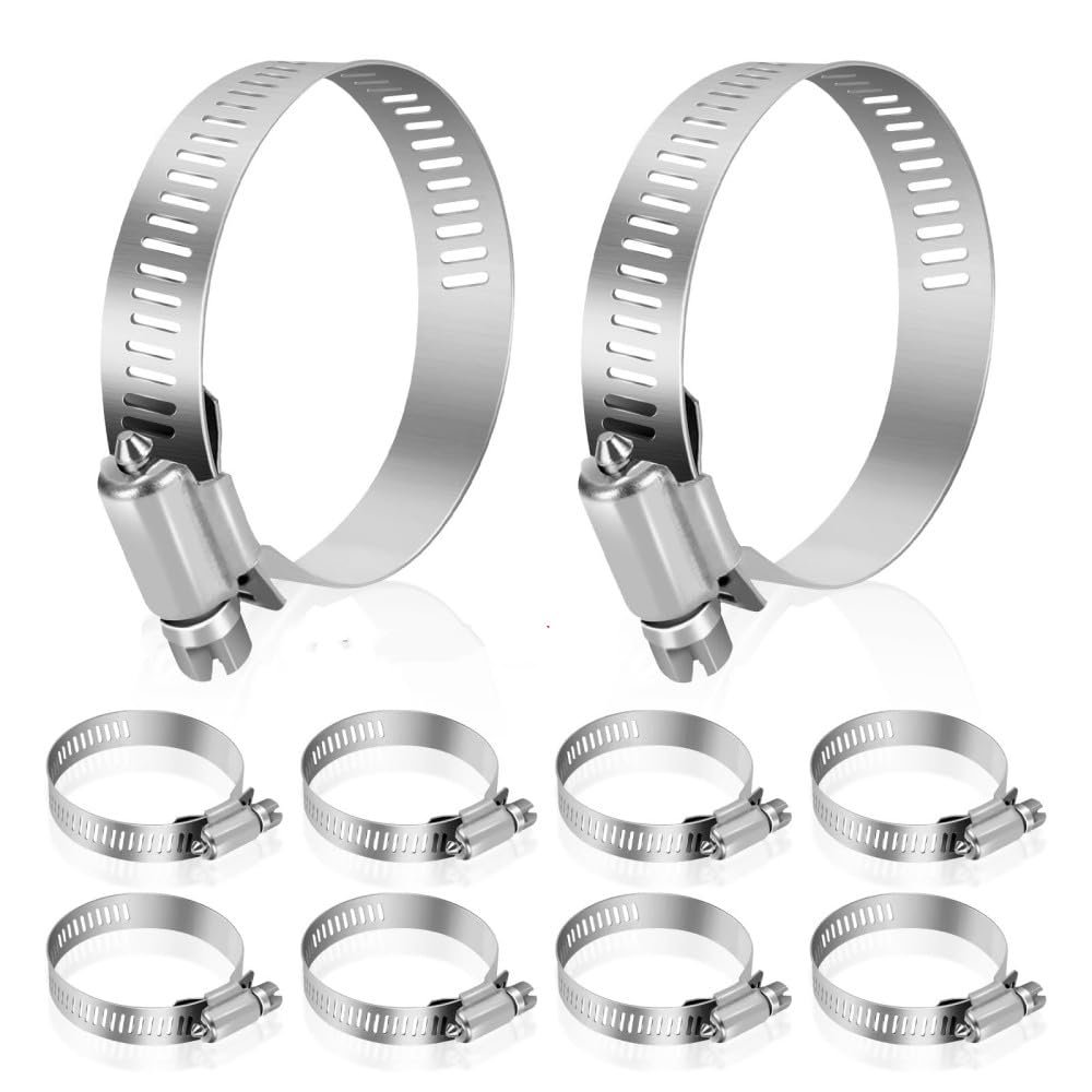 NIXUUANGCHISA Adjustable Hose Clamps for Automotive Fuel Hoses, Water Faucets and Lines, 6,12 mm, 2 pcs (27–51 mm)
