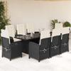 qohoio 9-Piece Garden Dining Set with Cushions, Table and Chairs, Black PE Rattan view 1