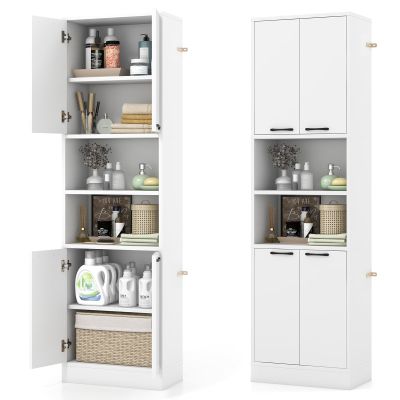 GIANTEX Bathroom Tall Cabinet, 56 x 30 x 190 cm, White