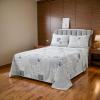 Lemfux 4-Piece Cotton Bedding Set for Double Bed, Floral Pattern, White view 4
