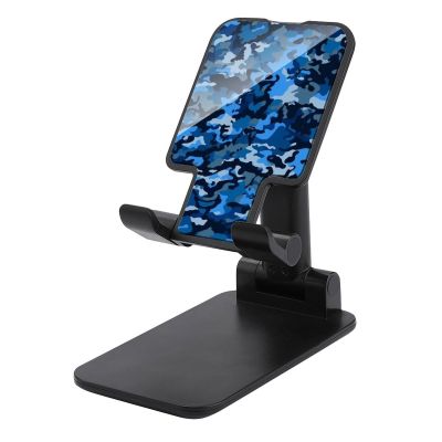 JTREHY Phone Holder, Blue Pattern, Adjustable Foldable Desktop Stand