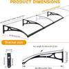 KAILODI Door Canopy, Patio Awning with Aluminum Alloy Brackets, Weather-Resistant Cover for Garage, Balcony, and Windows view 2