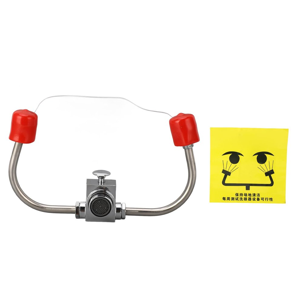 Faucet-Mounted Emergency Eyewash Station, Dual Nozzle, Quick-Activating Eyewash Unit