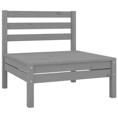 NQJIBUE Outdoor Furniture, Garden Furniture Sets, Center Sofa, Gray, Solid Pine
