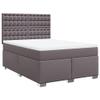 vidaXL Box Spring Bed with Mattress, Gray, 55.1 x 74.8 in, Faux Leather view 1