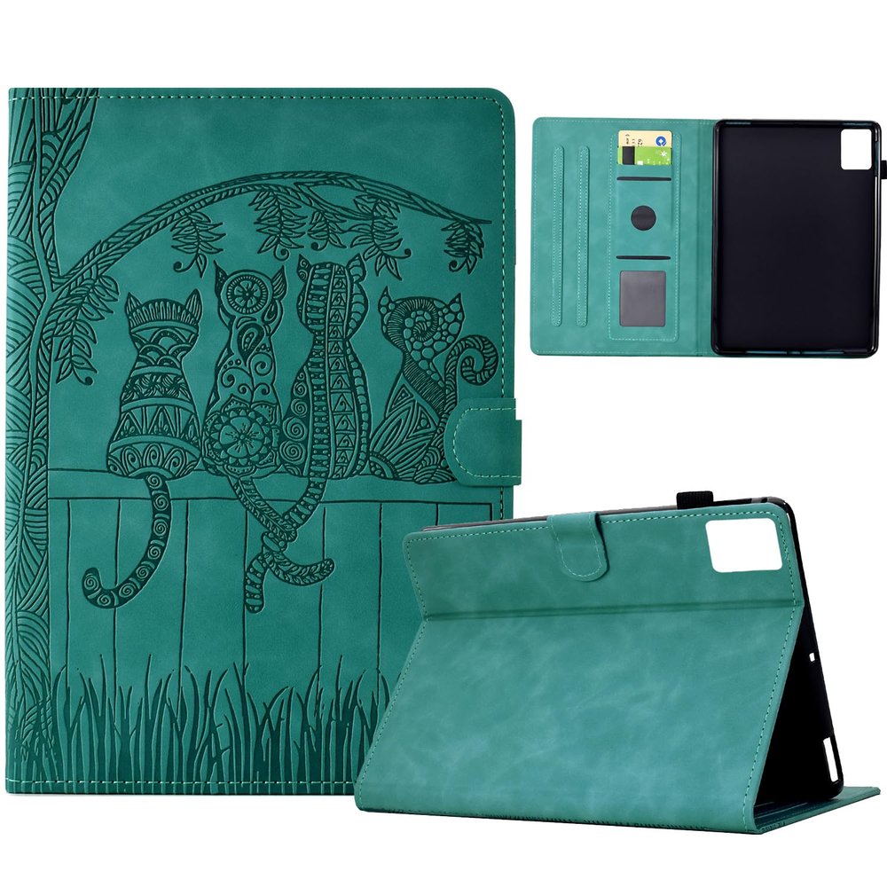 Vaitasy Case for Xiaomi Redmi Pad SE 11-inch (2023), Cute Cat Silhouette, Green
